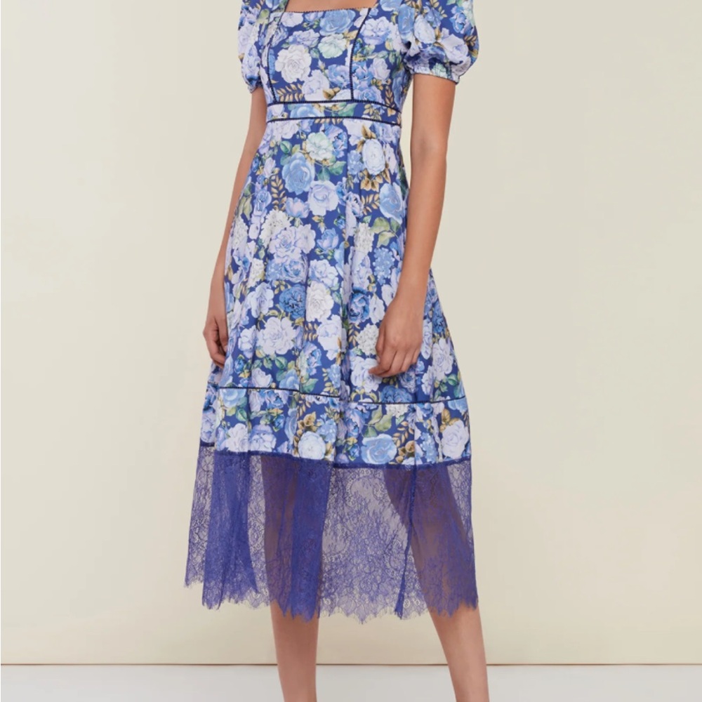 Floral Blue Lace Dress
